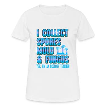 Je collectionne les spores Moisissure & Champignon eglise Professeur d’écologie - T-shirt respirant Femme - blanc - Devant - AI Model Female 172 dark (172cm)