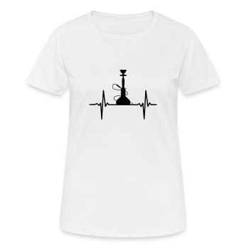 Shisha Heartbeat Hookah Smoking Hookah - Women's Breathable T-Shirt - white - Front - AI Model Female 172 dark (172cm)