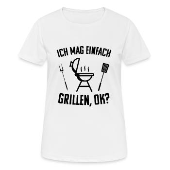 Grillen Spruch Humor Grill - Frauen T-Shirt atmungsaktiv - Weiß - Vorne - AI Model Female 172 dark (172cm)
