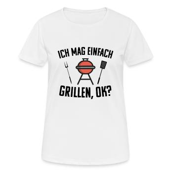 Grillen Grill Lustige Sprüche - Frauen T-Shirt atmungsaktiv - Weiß - Vorne - AI Model Female 172 dark (172cm)