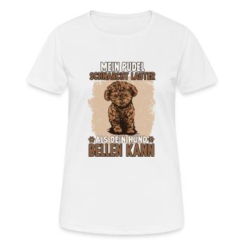 Pudel Hund Zwergpudel Hundeliebhaber Pudel - Frauen T-Shirt atmungsaktiv - Weiß - Vorne - AI Model Female 172 dark (172cm)