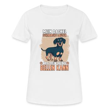Dackel Hund Teckle Hundeliebhaber Rauhaardackel - Frauen T-Shirt atmungsaktiv - Weiß - Vorne - AI Model Female 172 dark (172cm)