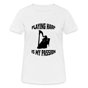 Harp Instrument Music Instruments Harp Player - Women's Breathable T-Shirt - white - Front - AI Model Female 172 dark (172cm)