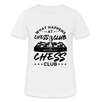 What Happens At Chess Club Stays At Chess Club - Women's Breathable T-Shirt - white - Front - AI Model Female 172 dark (172cm)