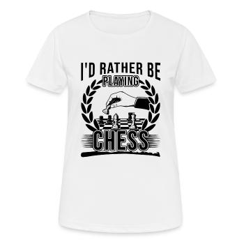 Je préfère jouer aux échecs - T-shirt respirant Femme - blanc - Devant - AI Model Female 172 dark (172cm)