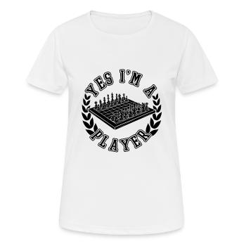 Yes I'm A Player Funny Chess Quotes - Women's Breathable T-Shirt - white - Front - AI Model Female 172 dark (172cm)