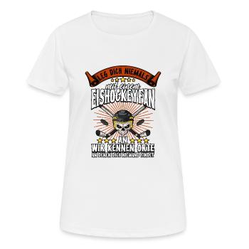 Eishockey - Frauen T-Shirt atmungsaktiv - Weiß - Vorne - AI Model Female 172 dark (172cm)