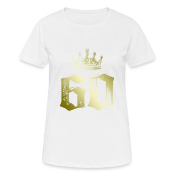 60 Number crown - Women's Breathable T-Shirt - white - Front - AI Model Female 172 dark (172cm)