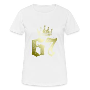 67 Zahl Krone - Frauen T-Shirt atmungsaktiv - Weiß - Vorne - AI Model Female 172 dark (172cm)