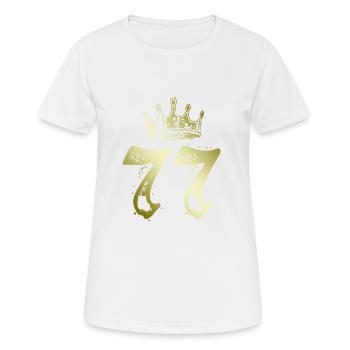 77 Zahl Krone - Frauen T-Shirt atmungsaktiv - Weiß - Vorne - AI Model Female 172 dark (172cm)
