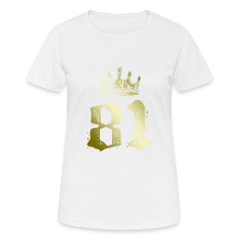 81 Zahl Krone - Frauen T-Shirt atmungsaktiv - Weiß - Vorne - AI Model Female 172 dark (172cm)