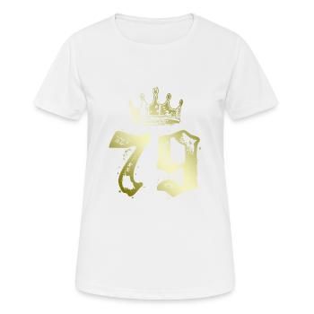 79 Zahl Krone - Frauen T-Shirt atmungsaktiv - Weiß - Vorne - AI Model Female 172 dark (172cm)