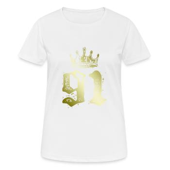 91 Number crown - Women's Breathable T-Shirt - white - Front - AI Model Female 172 dark (172cm)