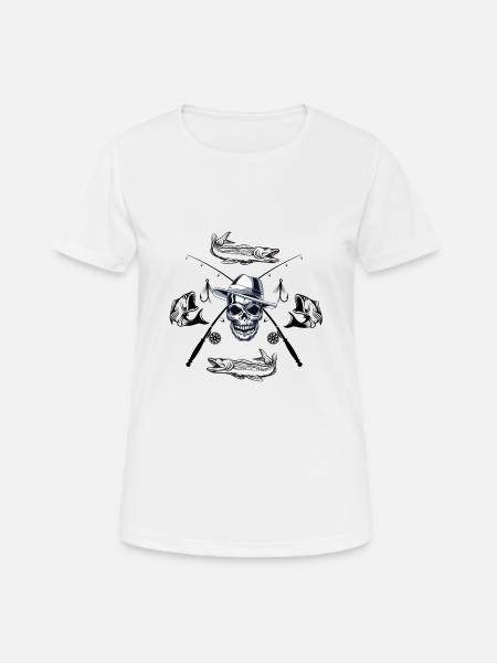 fisherman skeleton - Women's Breathable T-Shirt - white