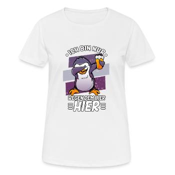 Ich bin nur wegen dem Bier hier Bier - Frauen T-Shirt atmungsaktiv - Weiß - Vorne - AI Model Female 172 dark (172cm)