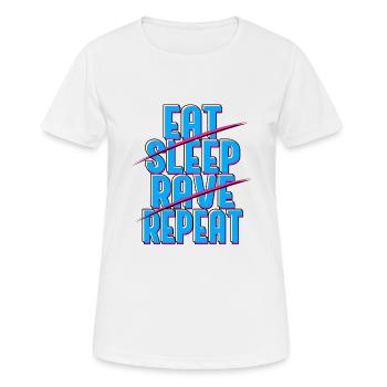 Eat Sleep Rave Repeat - Frauen T-Shirt atmungsaktiv - Weiß - Vorne - AI Model Female 172 dark (172cm)