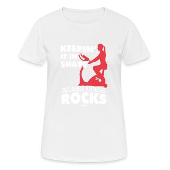 Sport Mädchen Frau Mutter Abnehmen - Frauen T-Shirt atmungsaktiv - Weiß - Vorne - AI Model Female 172 dark (172cm)