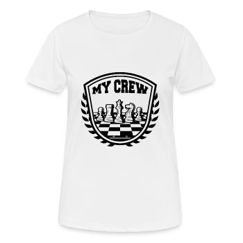 My Crew Funny Chess Pieces Nerd Fan Quotes - Women's Breathable T-Shirt - white - Front - AI Model Female 172 dark (172cm)