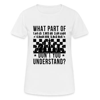 Sicilian Defense Chess Opening Funny Chess Player - Frauen T-Shirt atmungsaktiv - Weiß - Vorne - AI Model Female 172 dark (172cm)