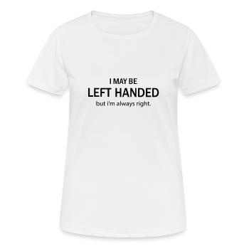 Gaucher gaucher Gaucher Gaucher Main Gauche disant drôle - T-shirt respirant Femme - blanc - Devant - AI Model Female 172 dark (172cm)