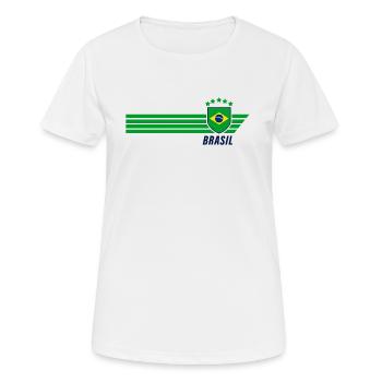 Brazil Brazilian Seleção Football Fan Jersey - Women's Breathable T-Shirt - white - Front - AI Model Female 172 dark (172cm)