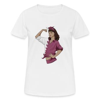 Arab Girl Unbreakable I Arab Heritage I Qatar Flag - Frauen T-Shirt atmungsaktiv - Weiß - Vorne - AI Model Female 172 dark (172cm)