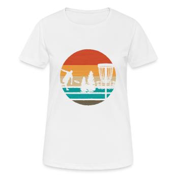 Weinlese-frisbee-disc-golf - Frauen T-Shirt atmungsaktiv - Weiß - Vorne - AI Model Female 172 dark (172cm)