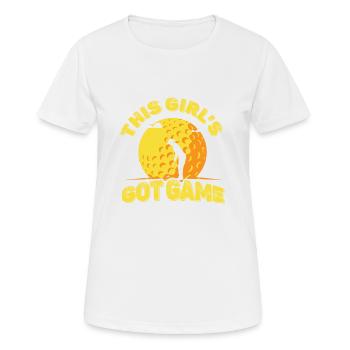 Dieses Mädchen Bekam Spiel-golfspieler-golfspieler - Frauen T-Shirt atmungsaktiv - Weiß - Vorne - AI Model Female 172 dark (172cm)