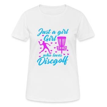 Mädchen, Das Disc Golf Vintage Ultimate Frisbee - Frauen T-Shirt atmungsaktiv - Weiß - Vorne - AI Model Female 172 dark (172cm)