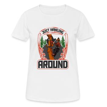 Le travail du bois traîne juste autour de la tronçonneuse - T-shirt respirant Femme - blanc - Devant - AI Model Female 172 dark (172cm)