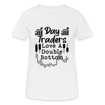 Day Trader Love A Double Bottom Funny Trading Odds - Women's Breathable T-Shirt - white - Front - AI Model Female 172 dark (172cm)