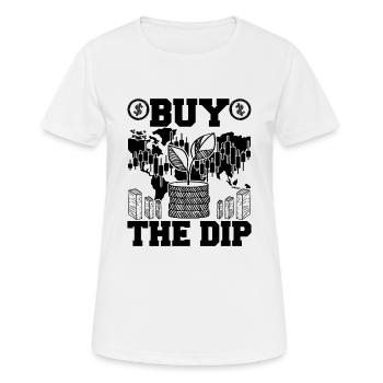 Buy The Dip Funny Trader Quote - Frauen T-Shirt atmungsaktiv - Weiß - Vorne - AI Model Female 172 dark (172cm)