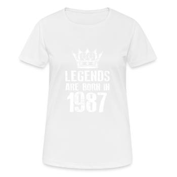 1987 legends born in - Frauen T-Shirt atmungsaktiv - Weiß - Vorne - AI Model Female 172 dark (172cm)