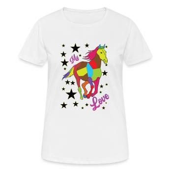 Rainbow Horse - Women's Breathable T-Shirt - white - Front - AI Model Female 172 dark (172cm)