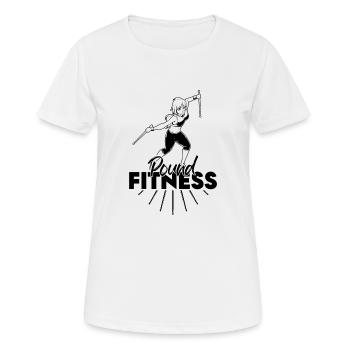 Workout mit Drumsticks - Pound Fitness - Frauen T-Shirt atmungsaktiv - Weiß - Vorne - AI Model Female 172 dark (172cm)