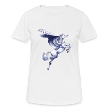 Griechisches Fabelwesen Pegasus - Frauen T-Shirt atmungsaktiv - Weiß - Vorne - AI Model Female 172 dark (172cm)