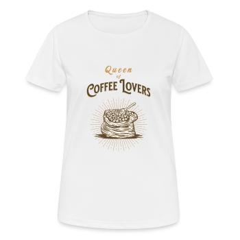 Queen of Coffee Lovers Retro Vintage Coffee Beans - Women's Breathable T-Shirt - white - Front - AI Model Female 172 dark (172cm)