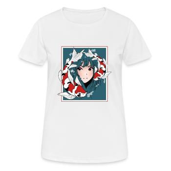 Anime Fille Otaku Koi - T-shirt respirant Femme - blanc - Devant - AI Model Female 172 dark (172cm)