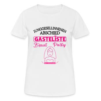 Gästebuch Junggesellinnenabschied Team Braut - Frauen T-Shirt atmungsaktiv - Weiß - Vorne - AI Model Female 172 dark (172cm)