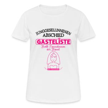 Gästebuch Junggesellinnenabschied Team Braut - Frauen T-Shirt atmungsaktiv - Weiß - Vorne - AI Model Female 172 dark (172cm)
