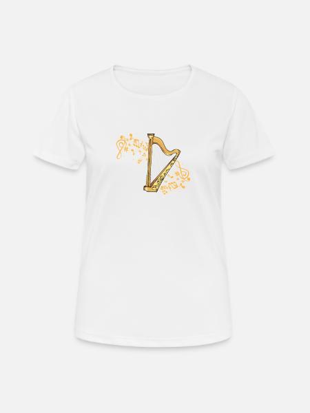 Harfe I Saiteninstrument Musik Motiv für Harfen - Frauen T-Shirt atmungsaktiv - Weiß