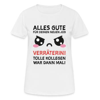 Abschiedsgeschenk Jobwechsel Kollege Kollegin - Frauen T-Shirt atmungsaktiv - Weiß - Vorne - AI Model Female 172 dark (172cm)