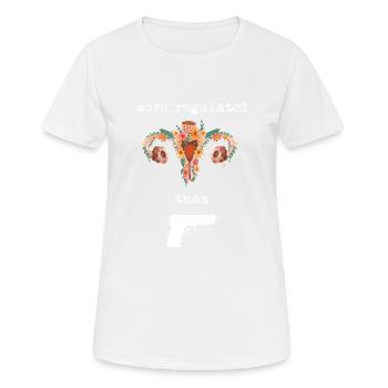 Stärker reguliert als Waffen - Frauen T-Shirt atmungsaktiv - Weiß - Vorne - AI Model Female 172 dark (172cm)