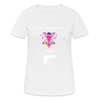Stärker reguliert als Waffen - Frauen T-Shirt atmungsaktiv - Weiß - Vorne - AI Model Female 172 dark (172cm)