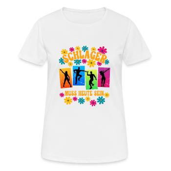 Schlagerparty Schlager - Frauen T-Shirt atmungsaktiv - Weiß - Vorne - AI Model Female 172 dark (172cm)