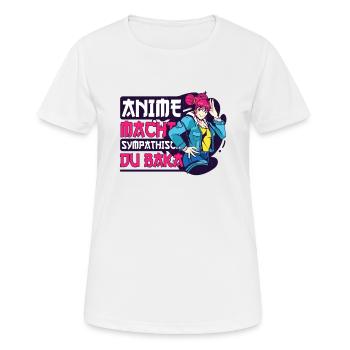 Anime Spruch Weeb Otaku - Frauen T-Shirt atmungsaktiv - Weiß - Vorne - AI Model Female 172 dark (172cm)