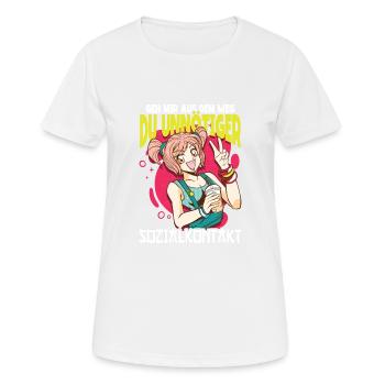 Anime Spruch Weeb Otaku - Frauen T-Shirt atmungsaktiv - Weiß - Vorne - AI Model Female 172 dark (172cm)