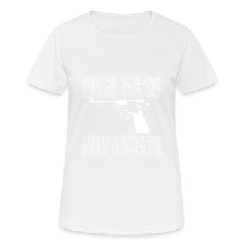 Il s’agit d’un perforateur sans fil 1 - T-shirt respirant Femme - blanc - Devant - AI Model Female 172 dark (172cm)