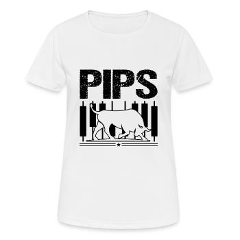 Pips Funny Forex Trader Trading Fan Odds - Women's Breathable T-Shirt - white - Front - AI Model Female 172 dark (172cm)