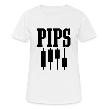 Pips Funny Forex Trader Trading Fan Odds - Women's Breathable T-Shirt - white - Front - AI Model Female 172 dark (172cm)